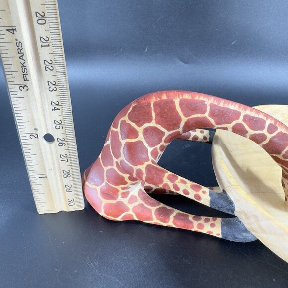 Vintage Carved Giraffe Wooden Decorative Snack Bowl Dish Decorative Trinket Dish - Picture 3 of 13